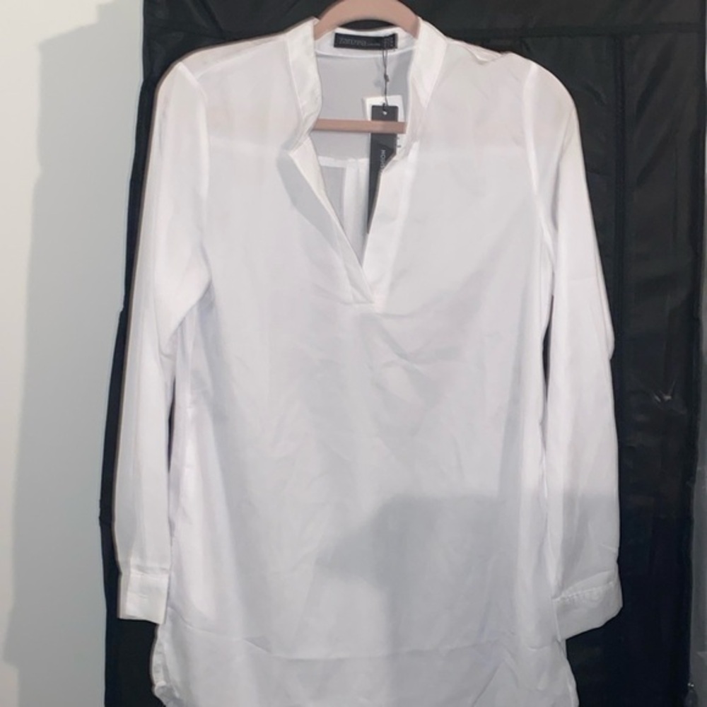 Zanzea white long blouse